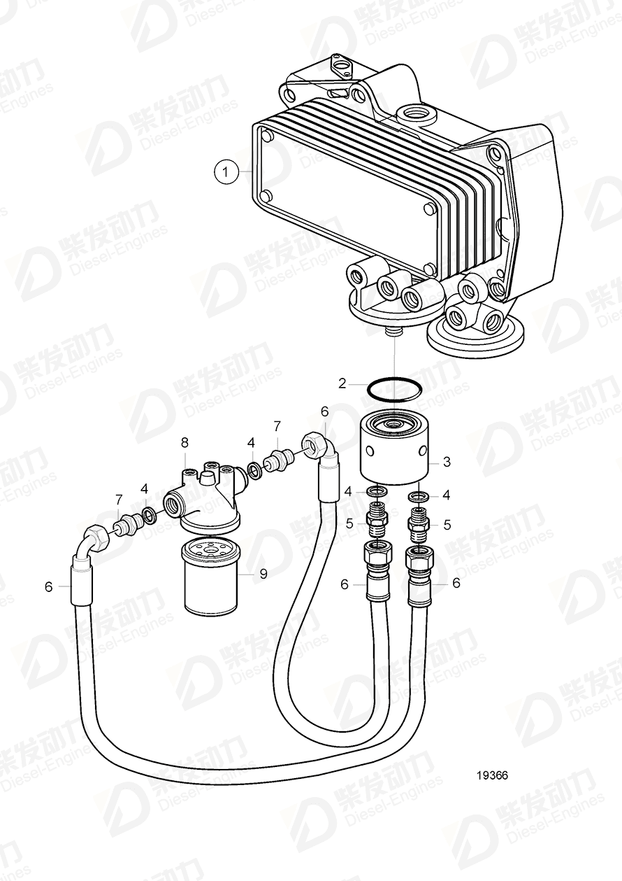 VOLVO Oil filter 20405759 Drawing